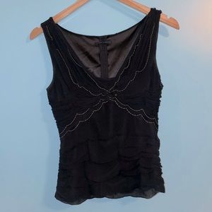 Elie Tahari Black silk sleeveless top extra small